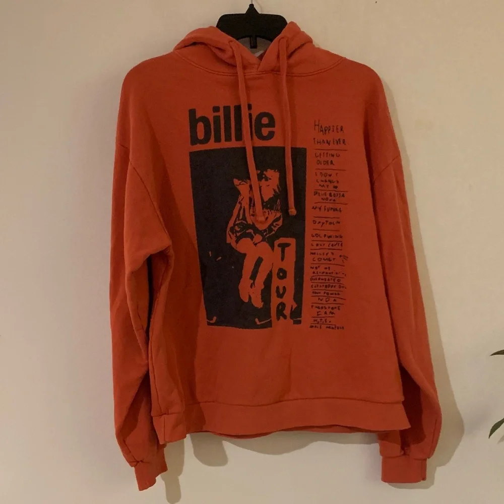 Billie Eilish Orange Graphic Hoodie Sweater - Preloved